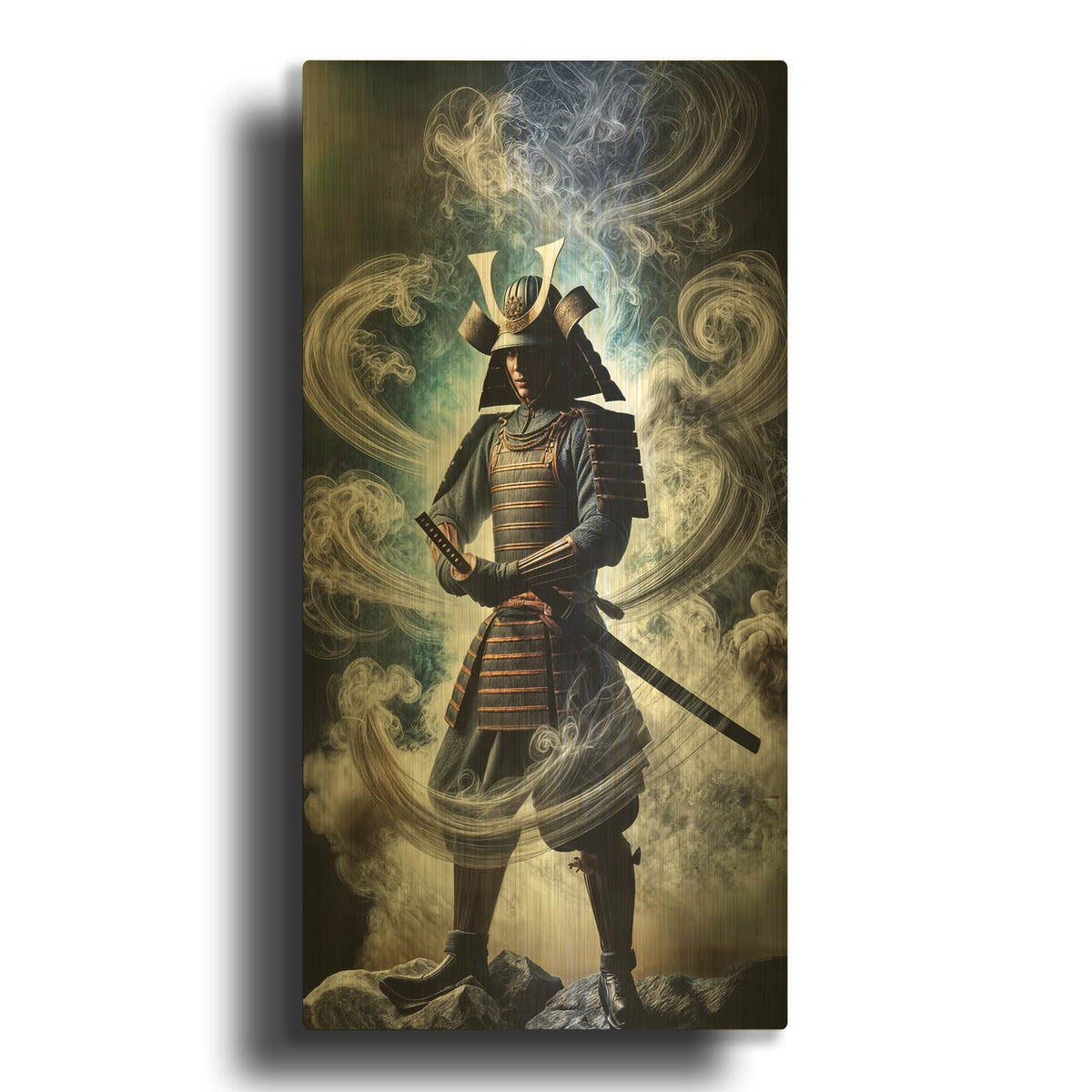 'Samurai' By Rey Klimt Gold Metal Wall Art