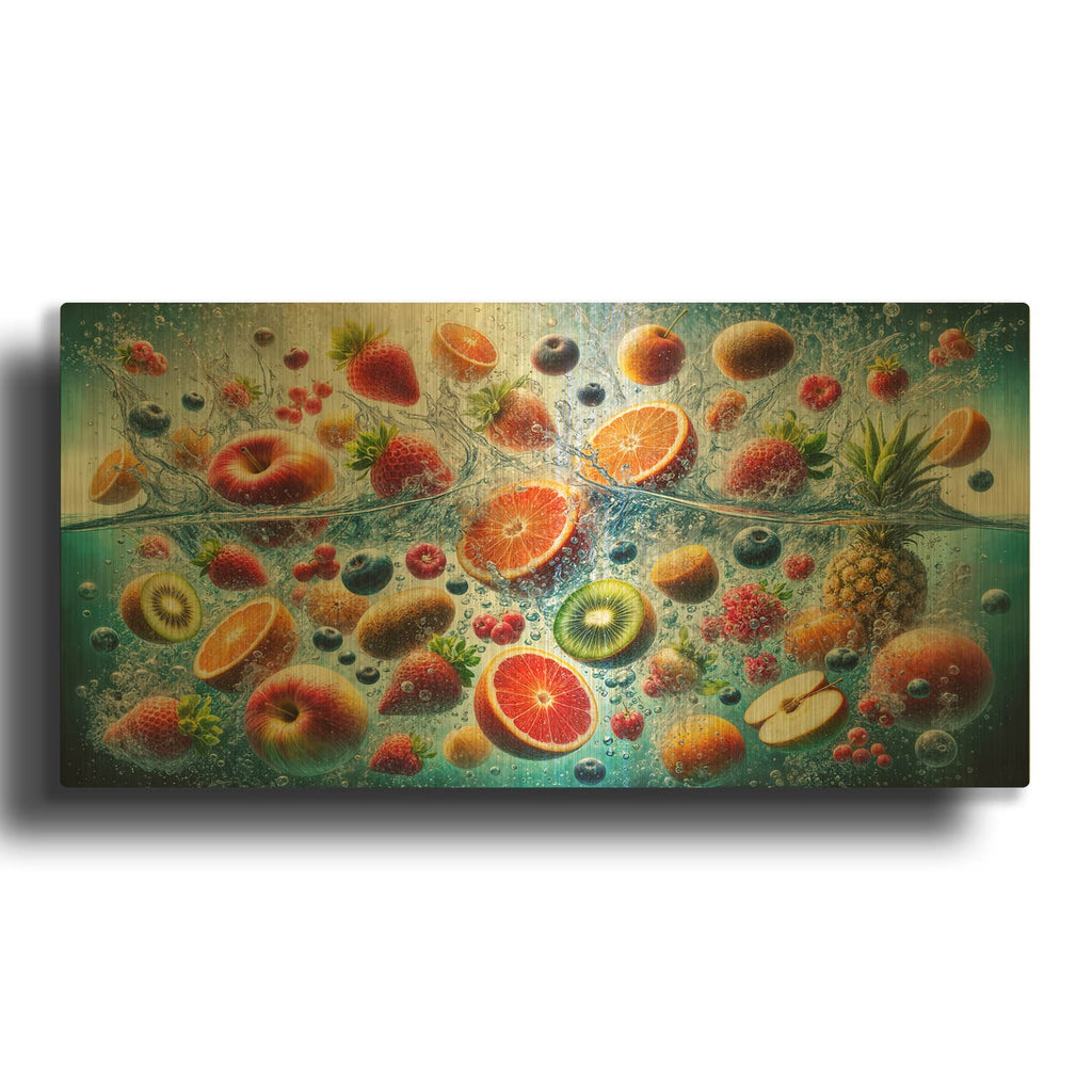 'Fruit Water' By Rey Klimt Gold Metal Wall Art