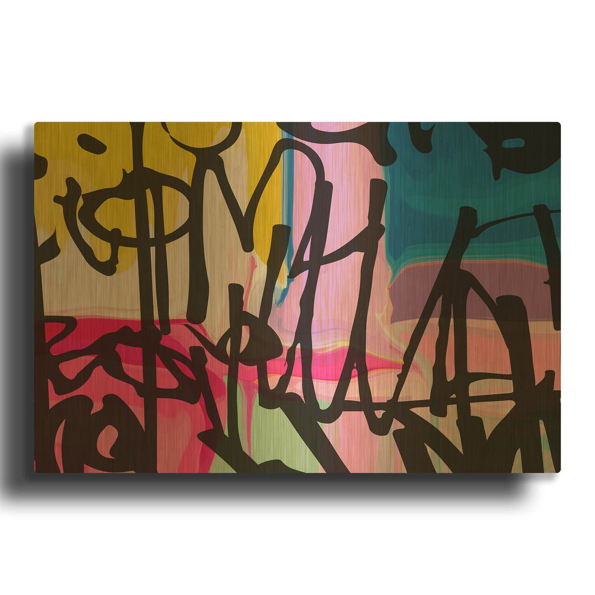 'Abstract Graffiti 8' By Irena Orlov Gold Metal Wall Art