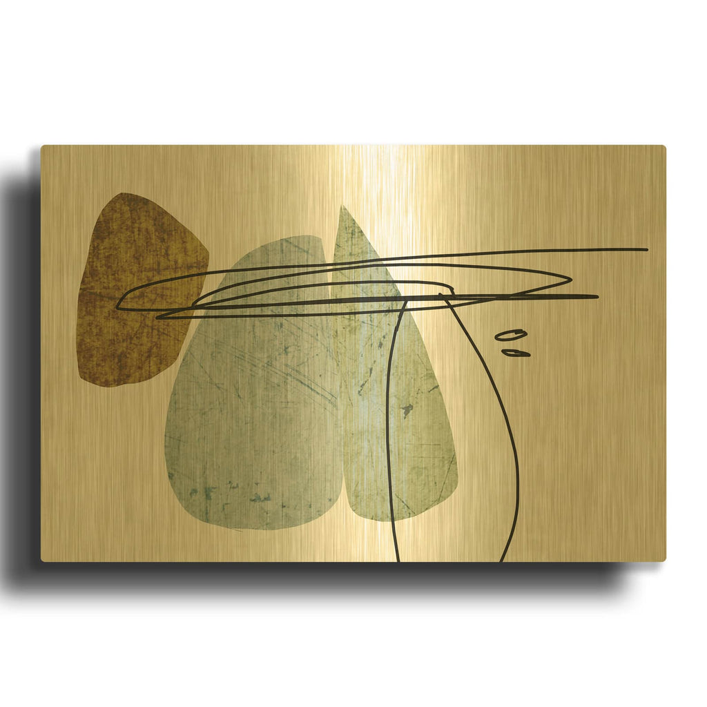 'Abstract Line Art 5' By Irena Orlov Gold Metal Wall Art