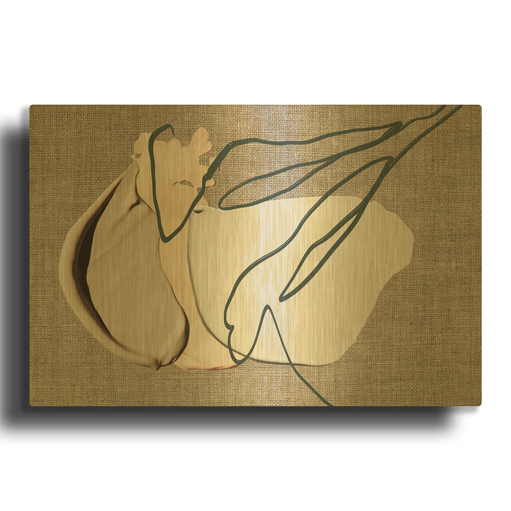 'Abstract Paint Strokes Line Art 29' By Irena Orlov Gold Metal Wall Art