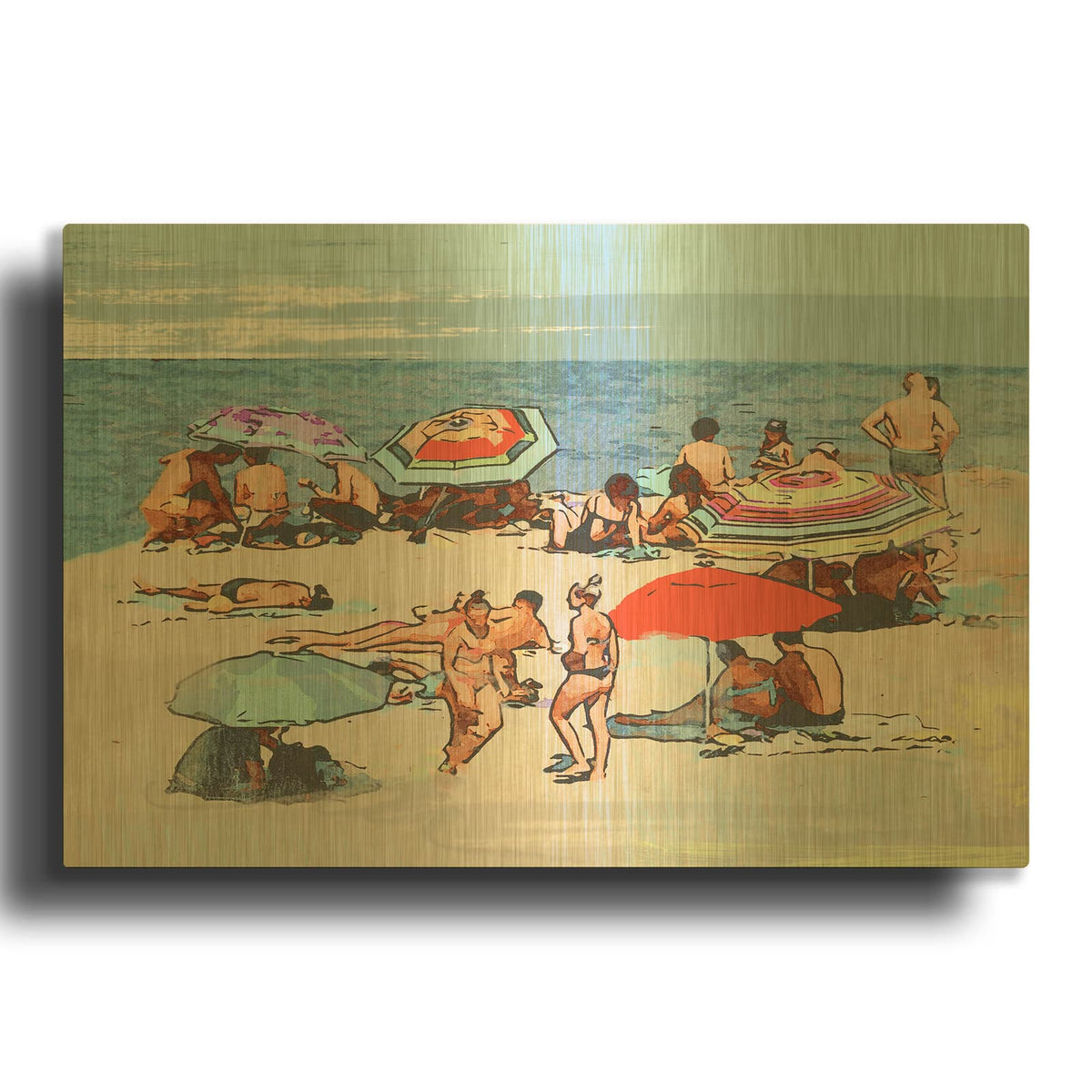 'Beach Days Fun Art 2' By Irena Orlov Gold Metal Wall Art