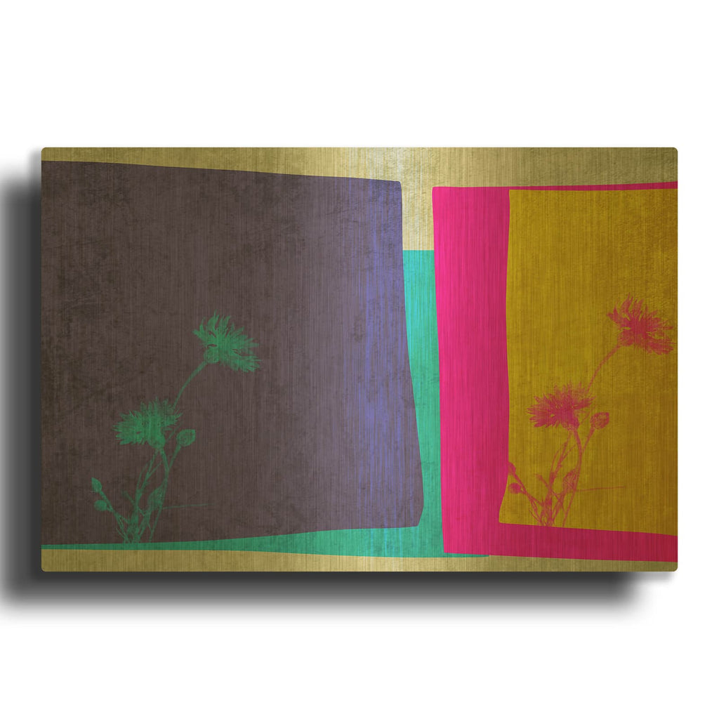 'Bold Colors Geometric Abstract 6' By Irena Orlov Gold Metal Wall Art