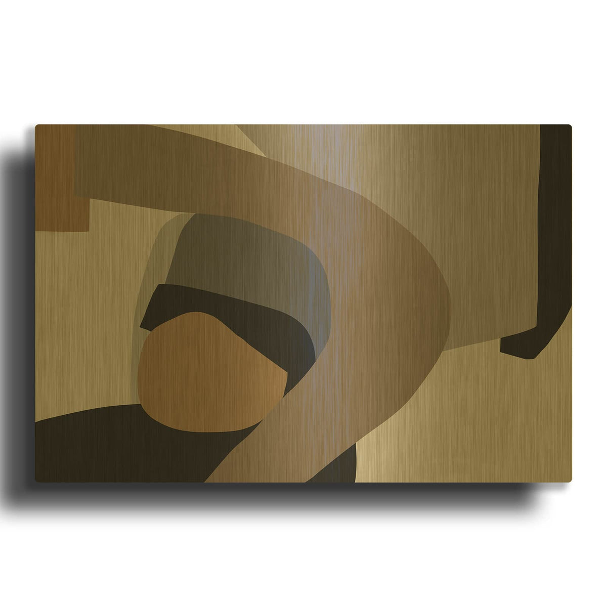 'Calming Neutrals 1' By Irena Orlov Gold Metal Wall Art