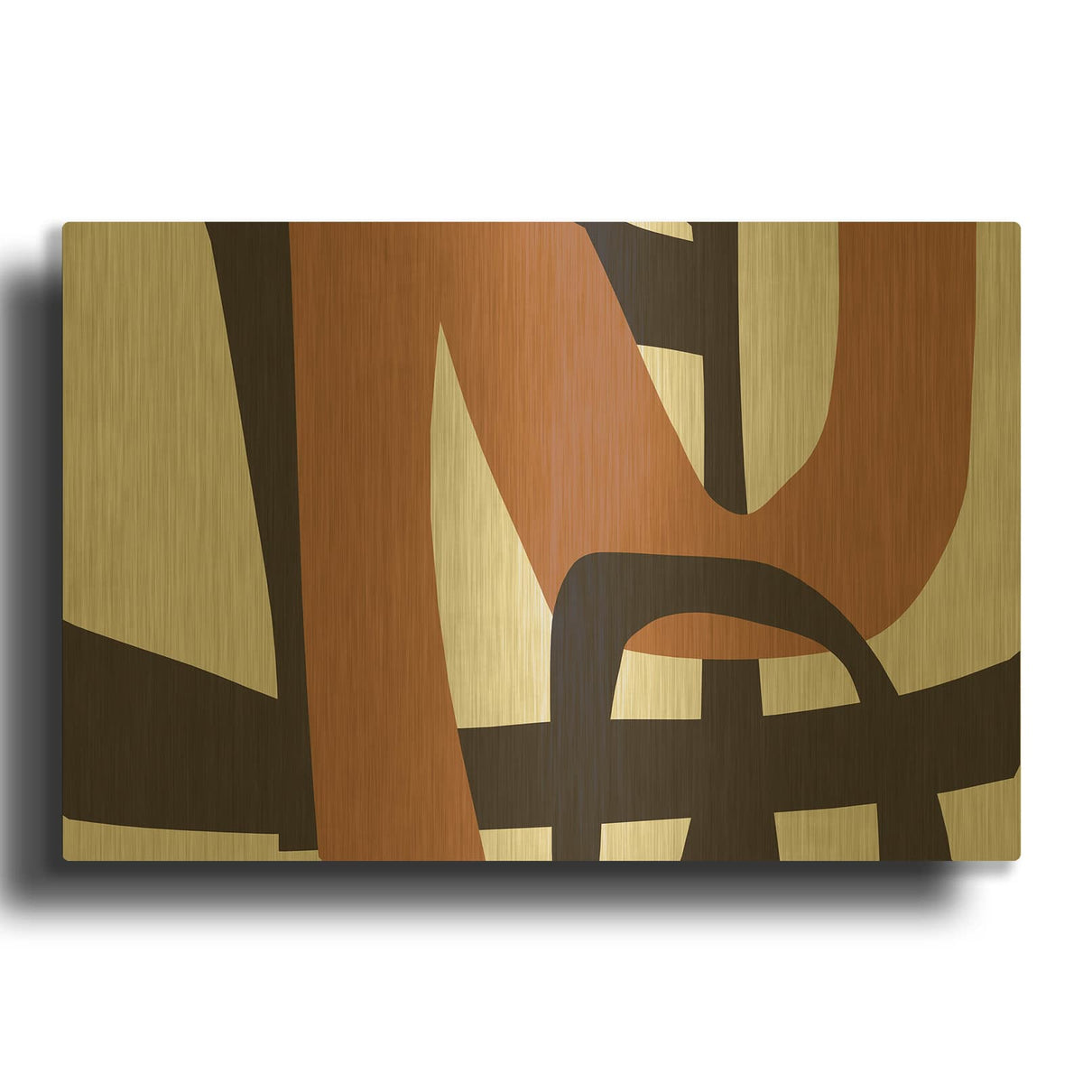 'Calming Neutrals 3' By Irena Orlov Gold Metal Wall Art