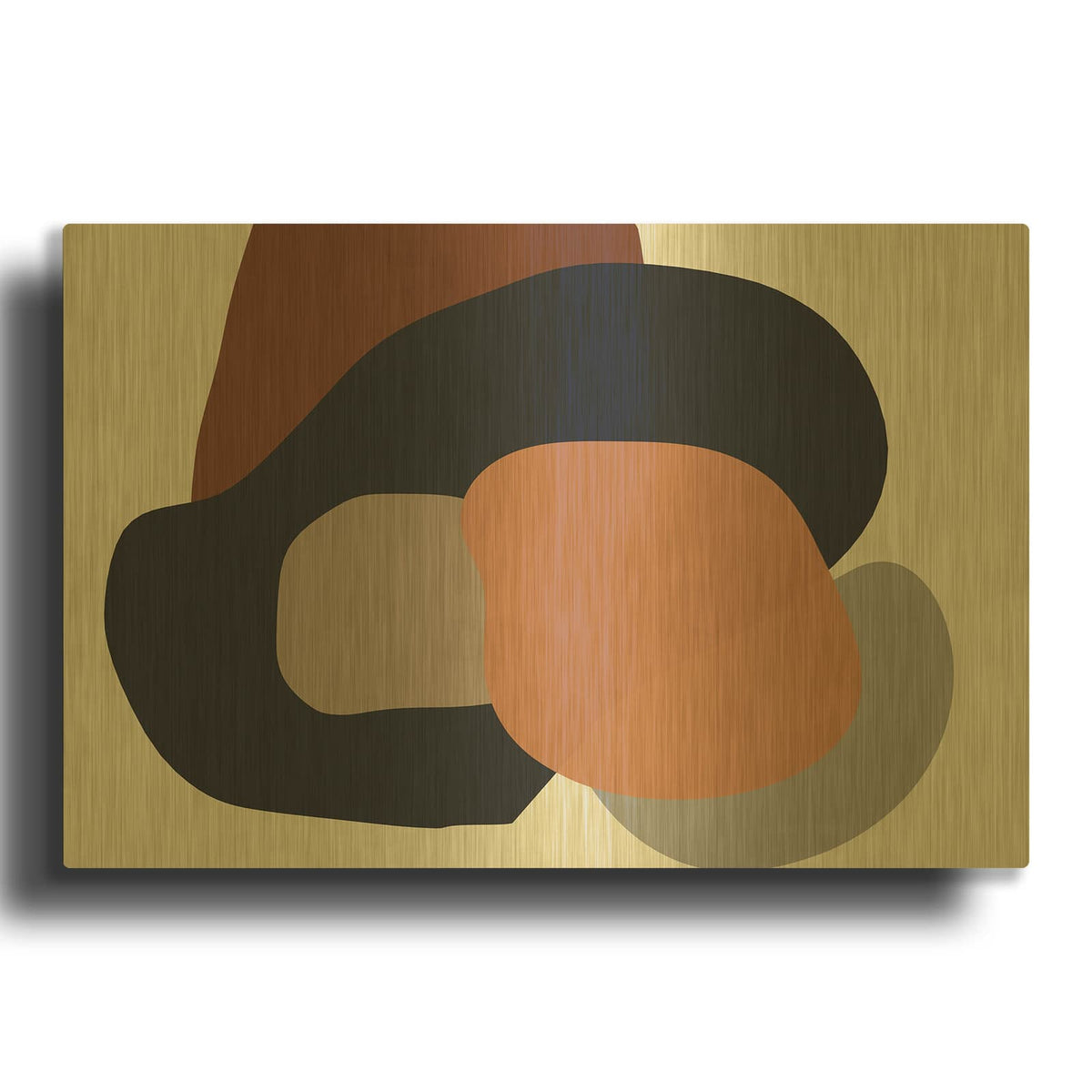 'Calming Neutrals 8' By Irena Orlov Gold Metal Wall Art