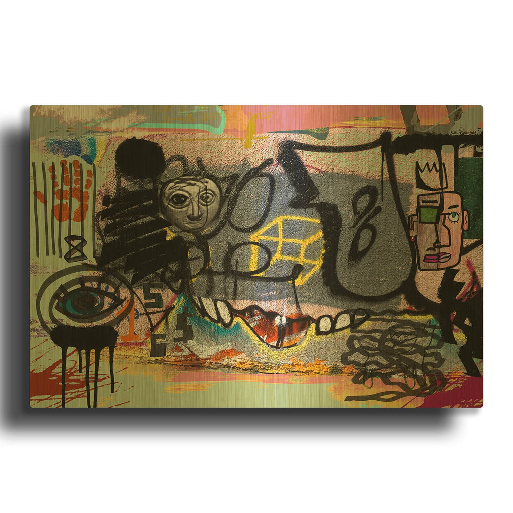 'Chaos On The Street' By Irena Orlov Gold Metal Wall Art