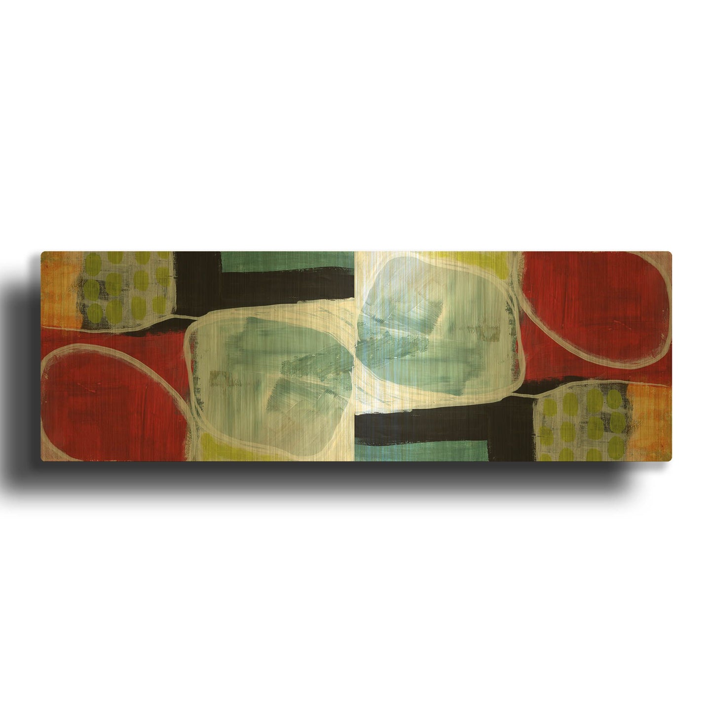 'Intersection 372' By Linda Woods Gold Metal Wall Art