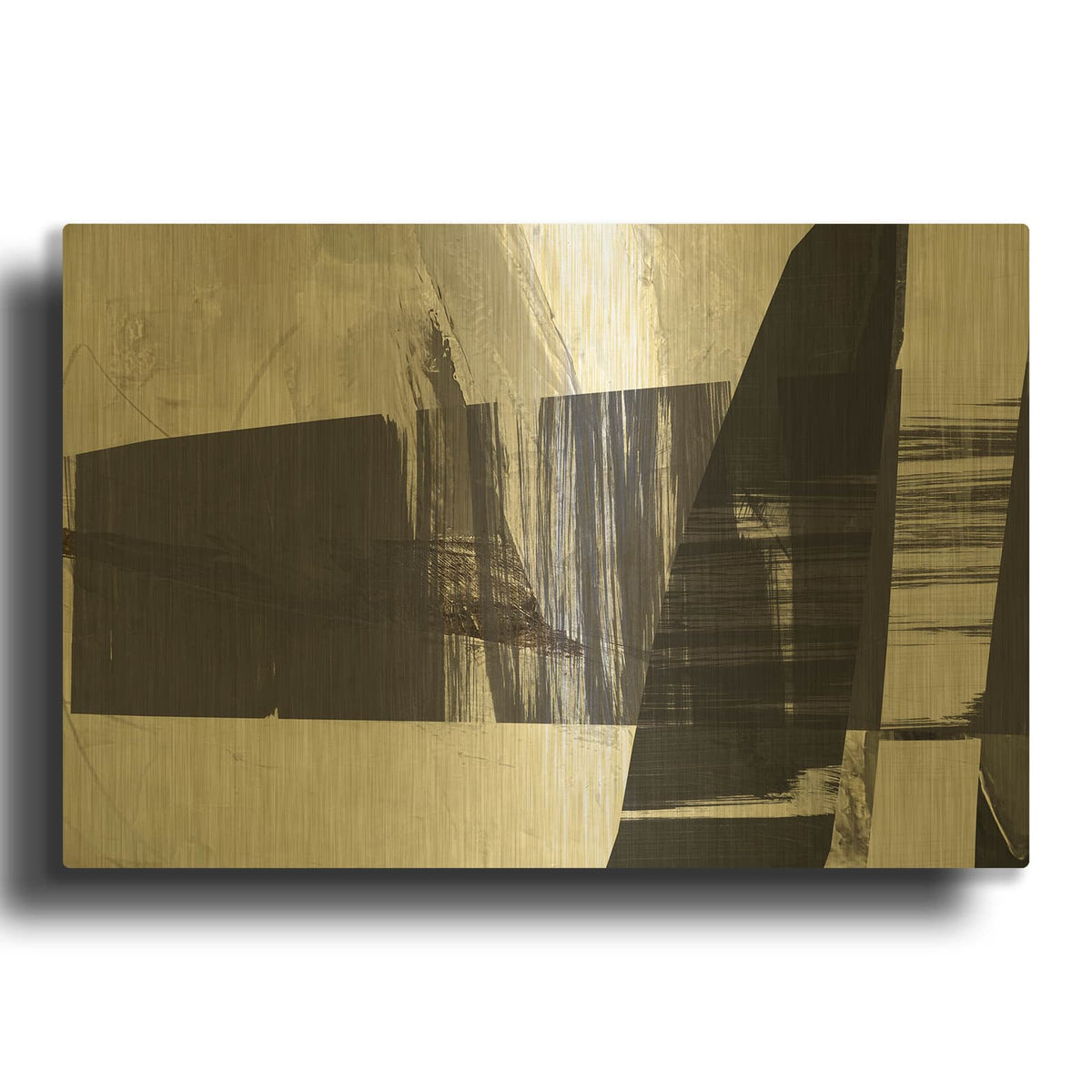 'Glitch N 10' By Irena Orlov Gold Metal Wall Art