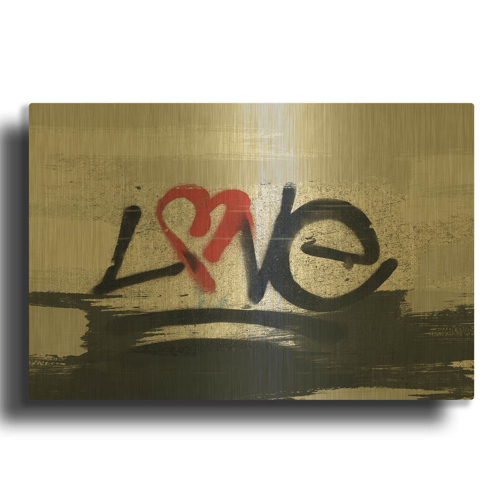 'Love' By Irena Orlov Gold Metal Wall Art