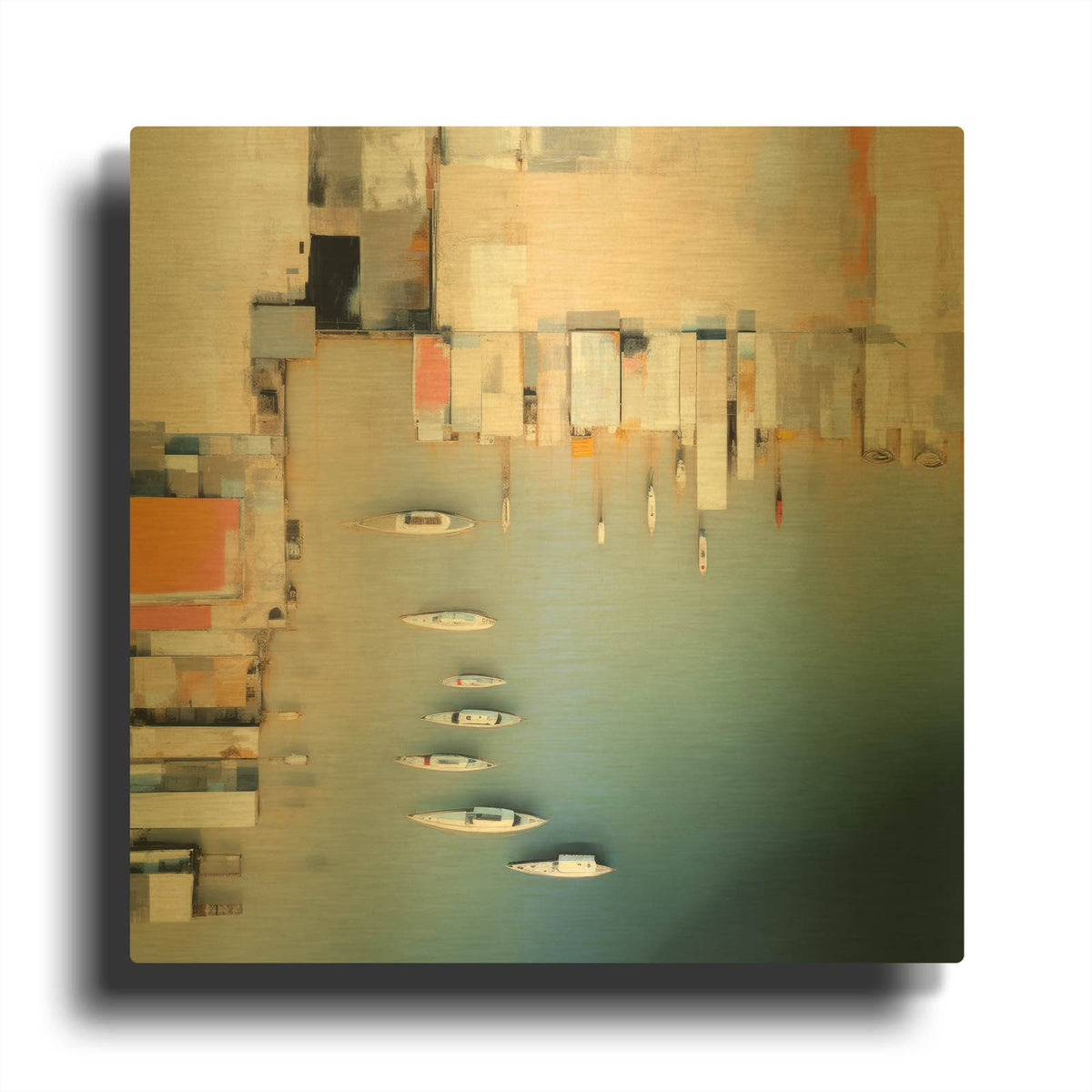 'Marine Montage 13' By Irena Orlov Gold Metal Wall Art