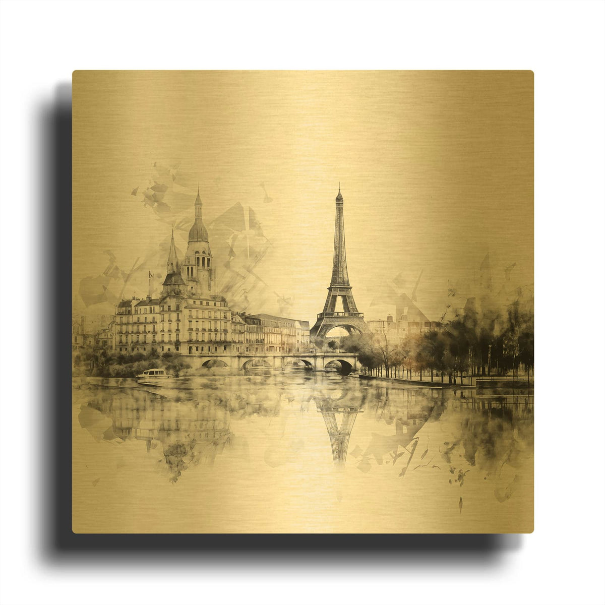 'Paris' By Irena Orlov Gold Metal Wall Art