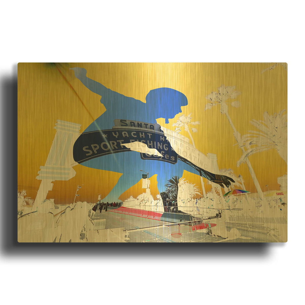 'Santa Monica Skating 2' By Irena Orlov Gold Metal Wall Art