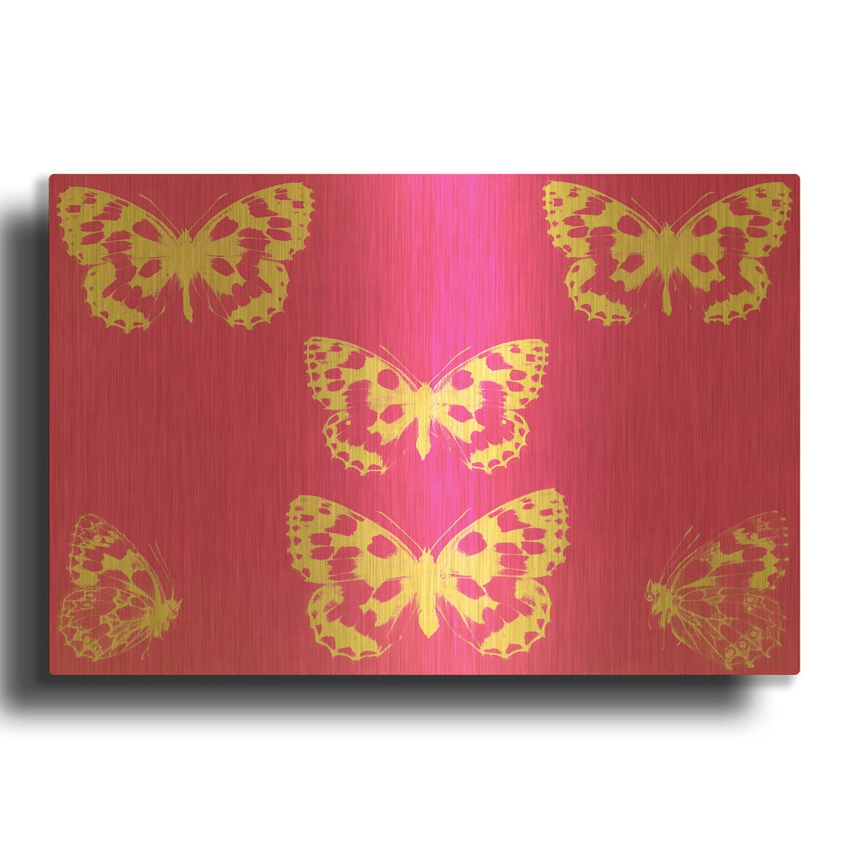 'The Butterfly Pink Relaxed 1' By Irena Orlov Gold Metal Wall Art