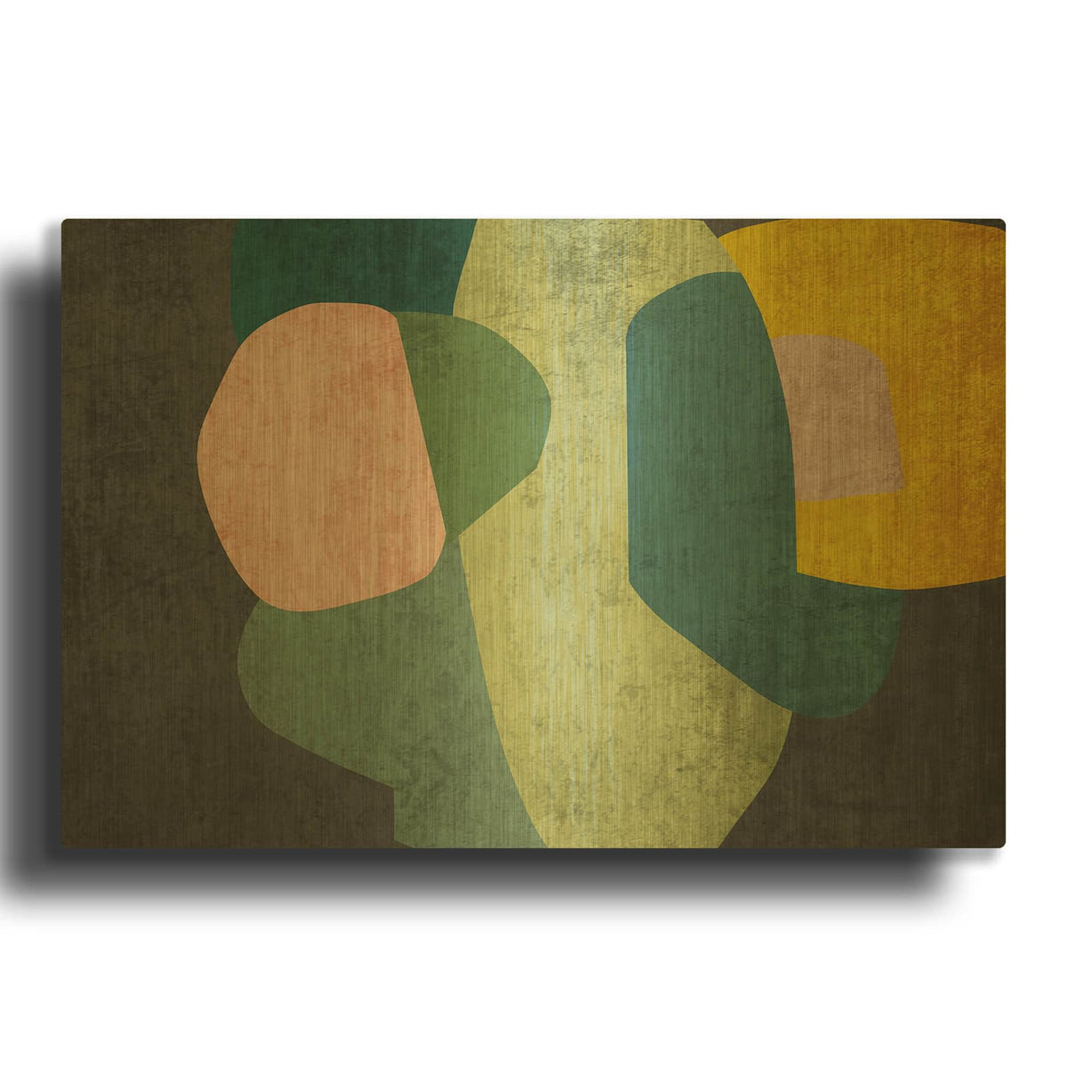 'Versatile Colors Shapes 3' By Irena Orlov Gold Metal Wall Art