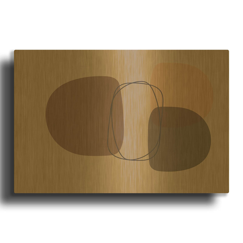 'Versatile Colors Shapes 4' By Irena Orlov Gold Metal Wall Art