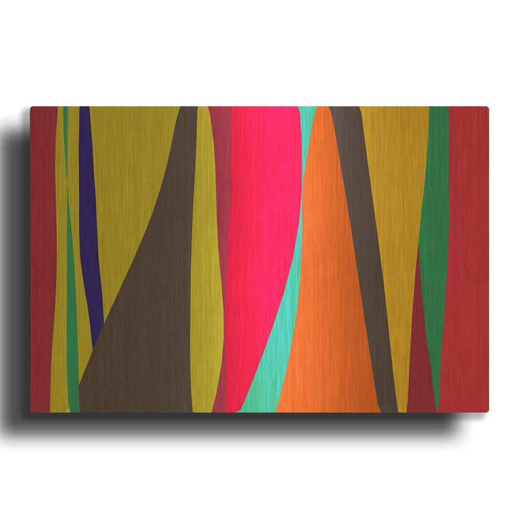 'Versatile Colors Shapes 5' By Irena Orlov Gold Metal Wall Art
