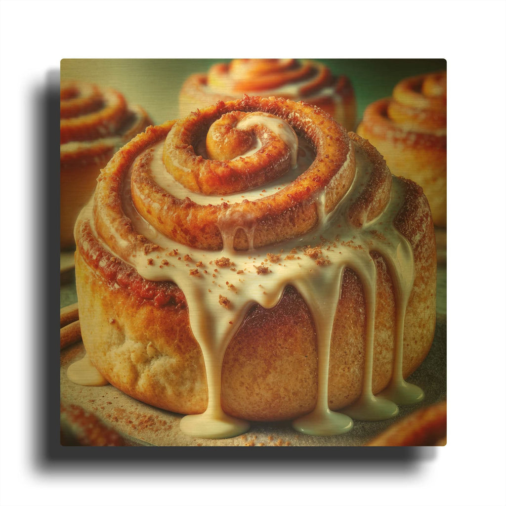 'Cinnamon Bun' By Rey Klimt Gold Metal Wall Art
