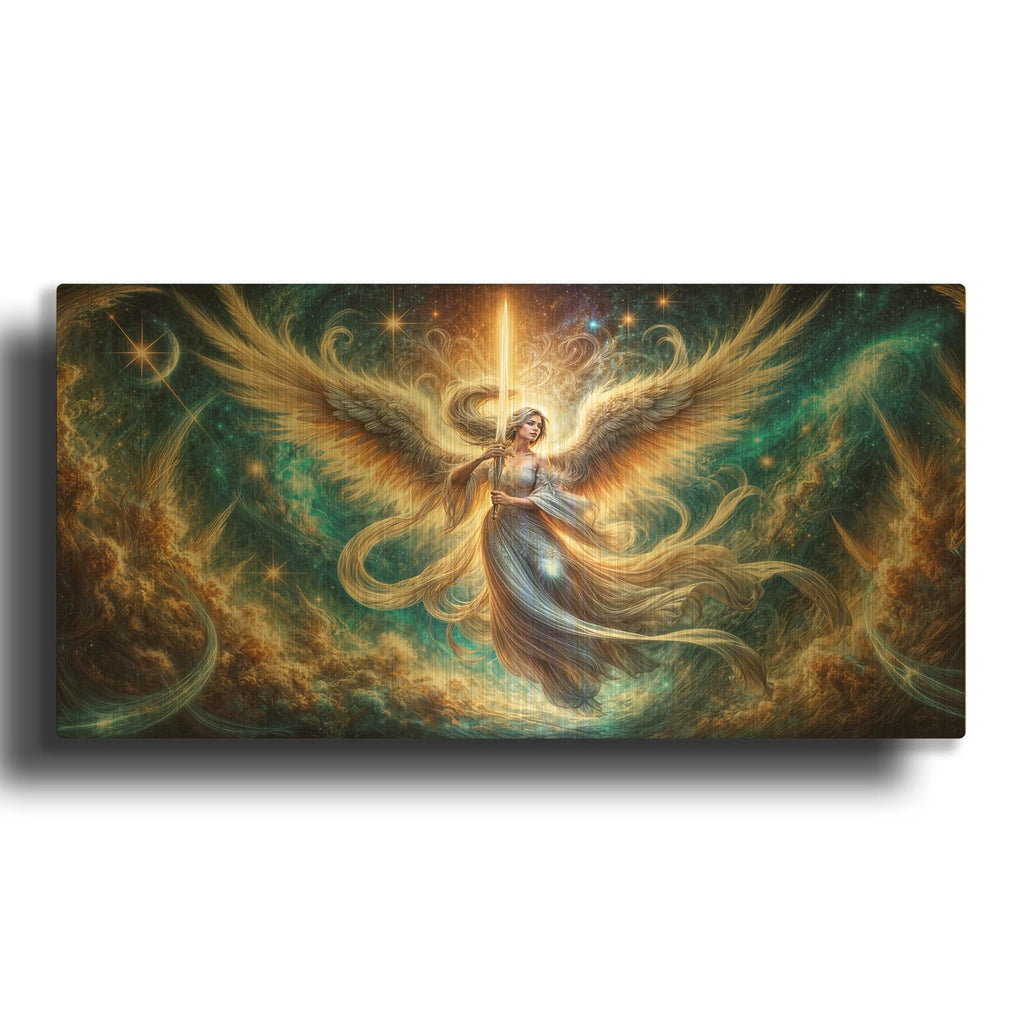 'Guardian Angel' By Rey Klimt Gold Metal Wall Art