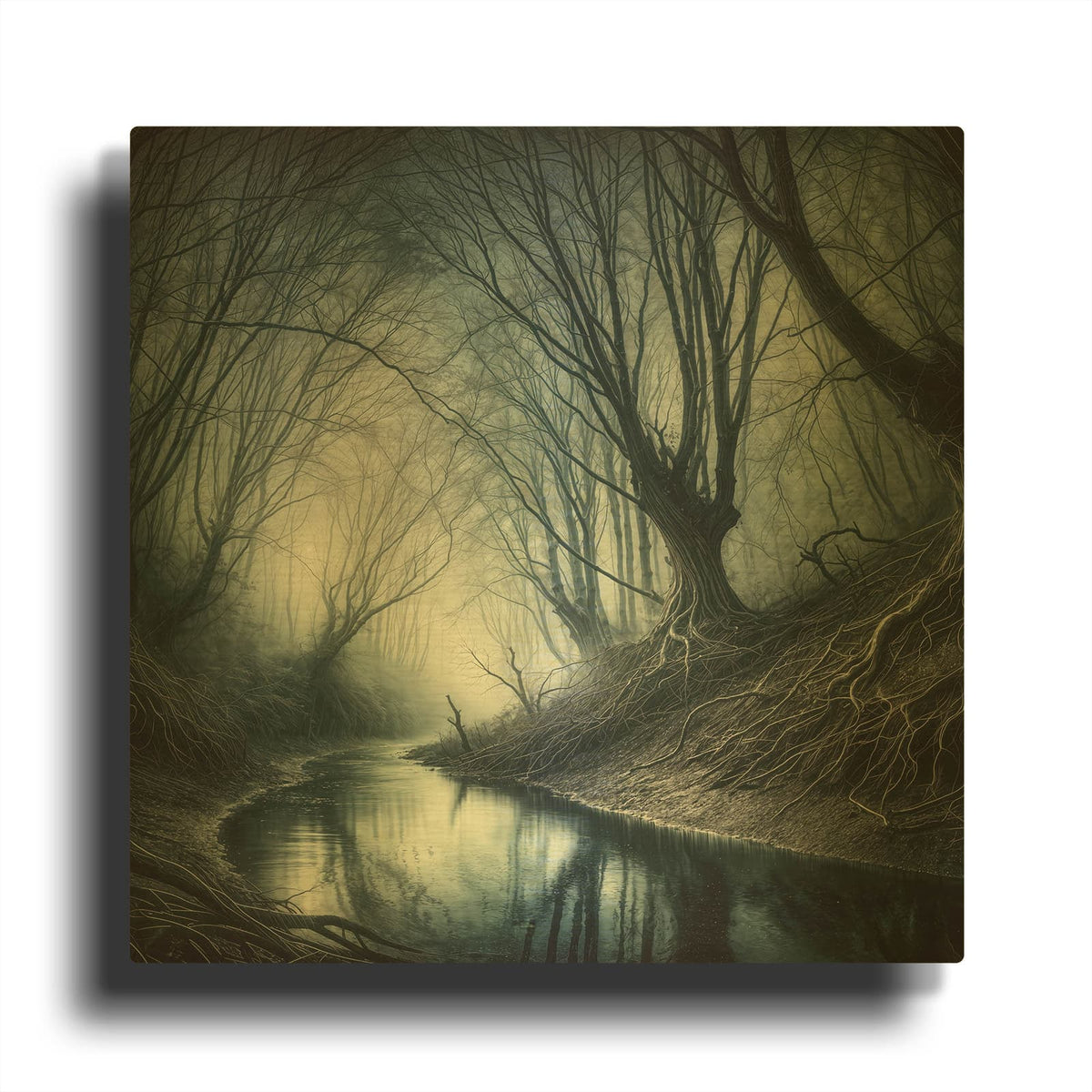 'Haunted Forest' By Rey Klimt Gold Metal Wall Art