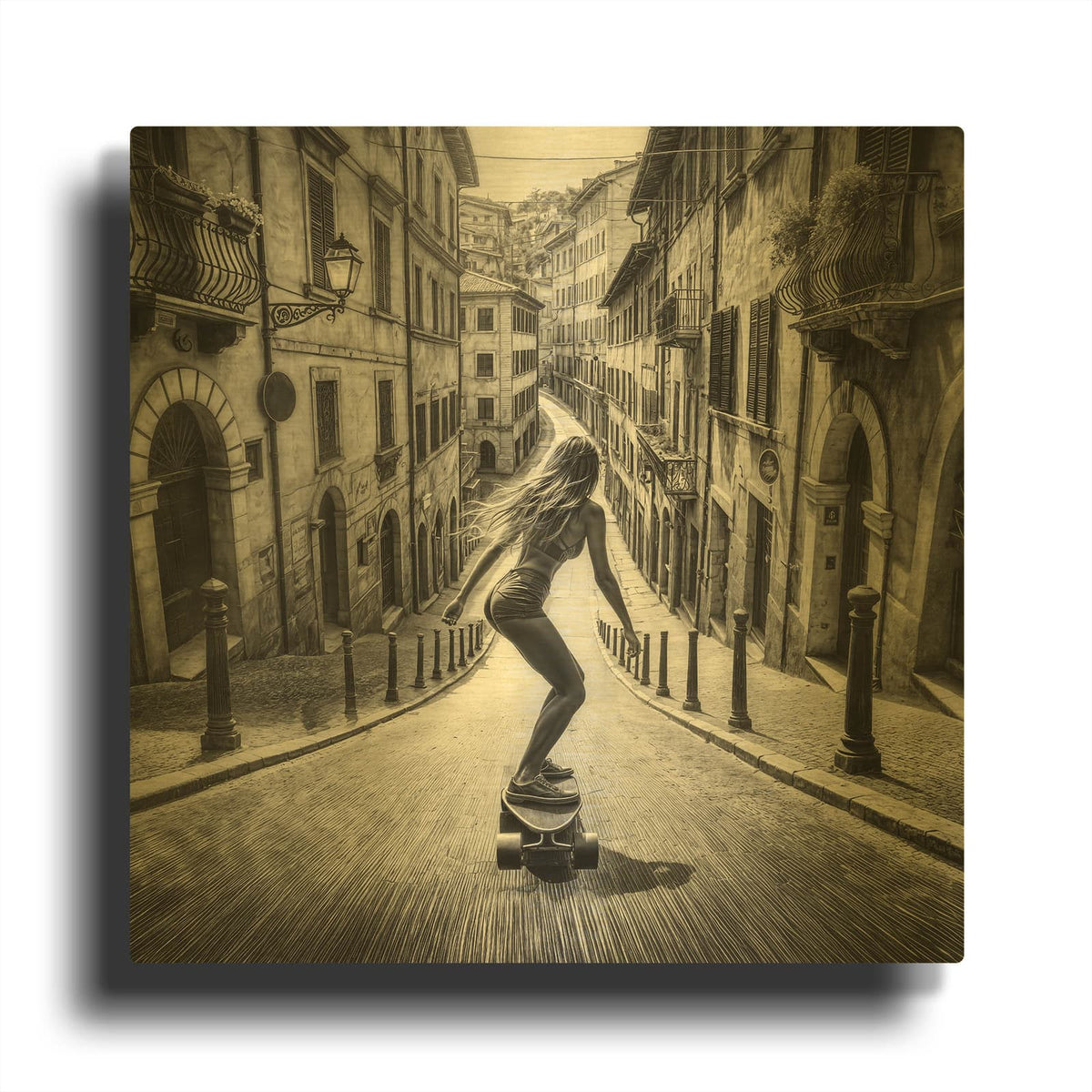 'Ride Free' By Rey Klimt Gold Metal Wall Art