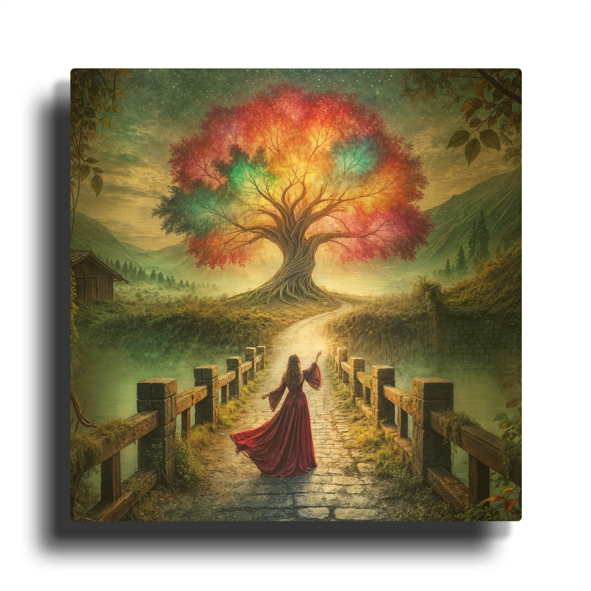 'Tree Of Light' By Rey Klimt Gold Metal Wall Art