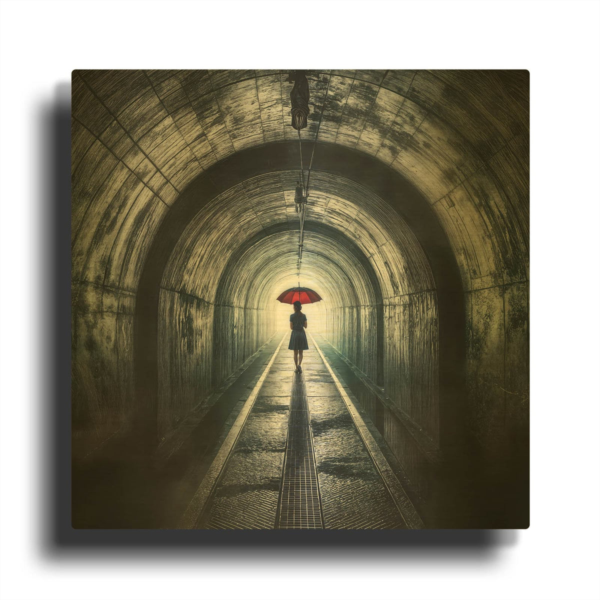 'Tunnel Vision' By Rey Klimt Gold Metal Wall Art