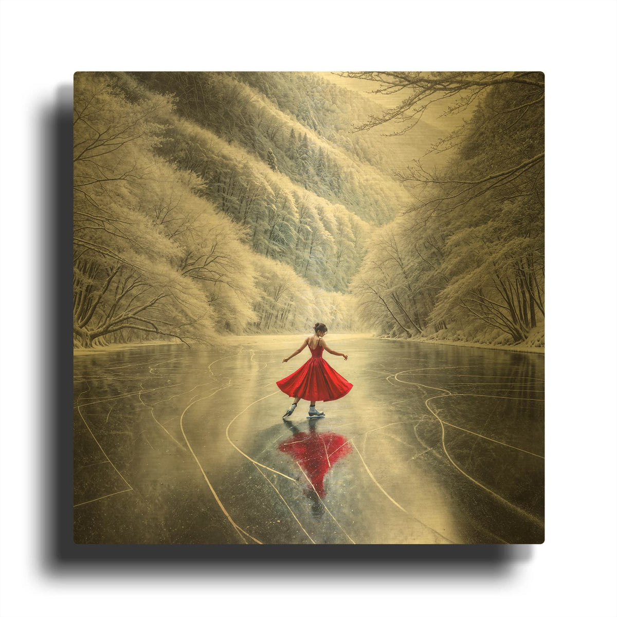 'Winter Dance' By Rey Klimt Gold Metal Wall Art