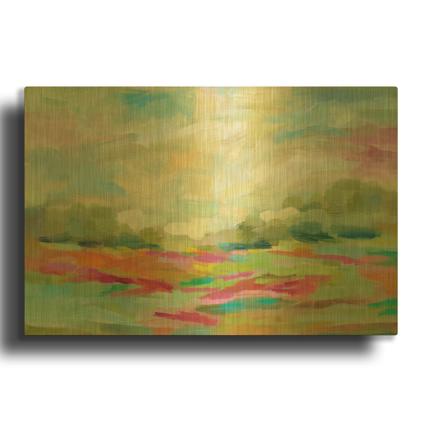 'Sunny Fields' By Silvia Vassileva Gold Metal Wall Art