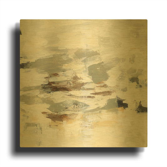'Steps On Stones II' By Silvia Vassileva Gold Metal Wall Art