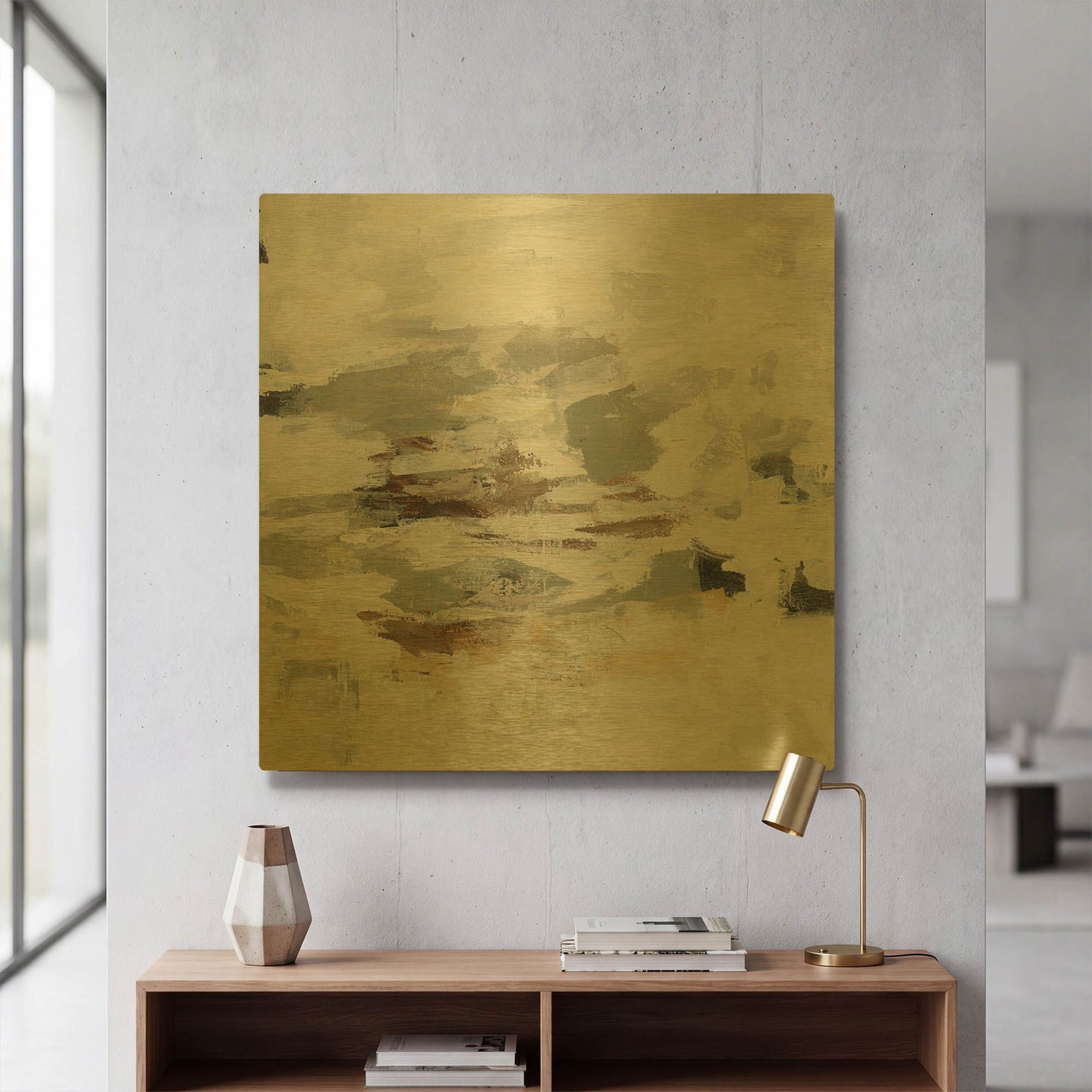 'Steps On Stones II' By Silvia Vassileva Gold Metal Wall Art