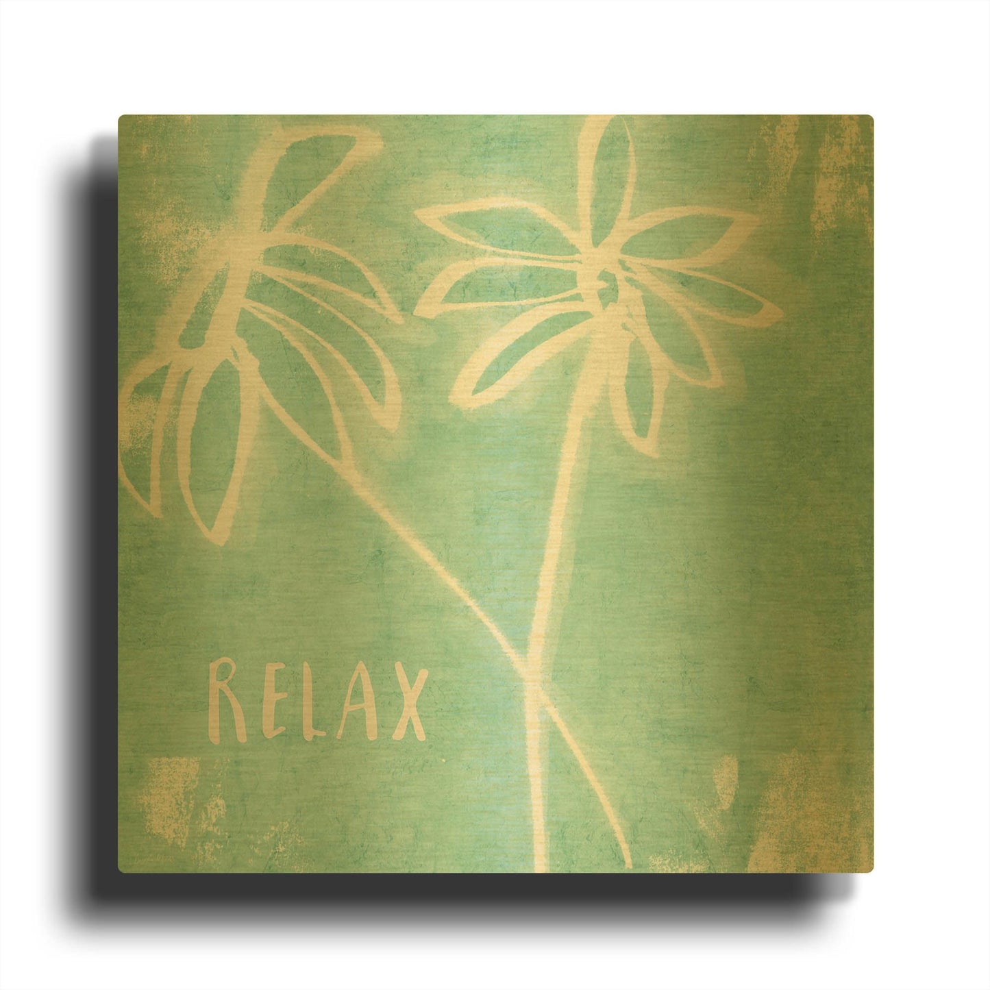 'Relax Mint' By Linda Woods Gold Metal Wall Art