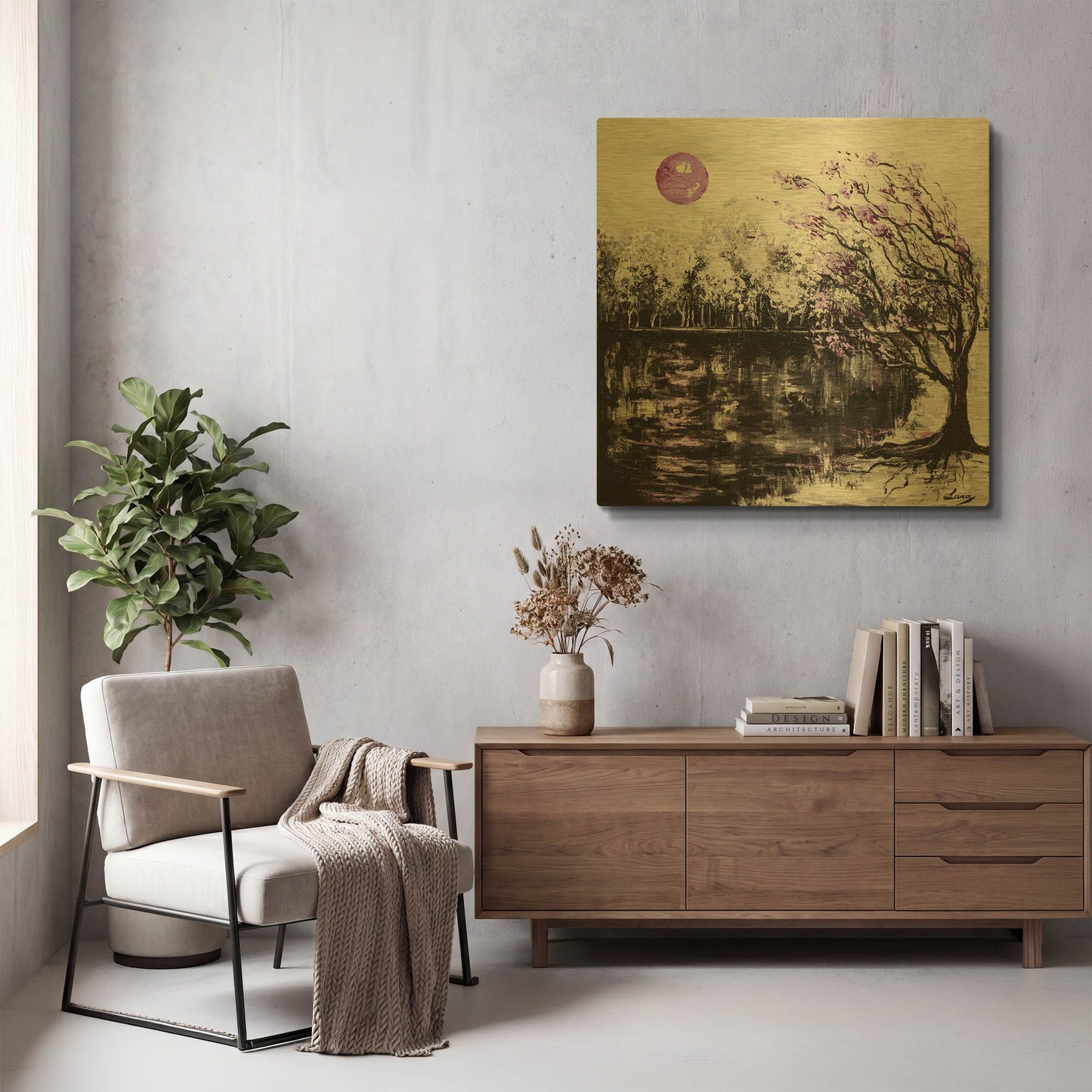 'Flute Melody' By LUXE Gold Metal Wall Art