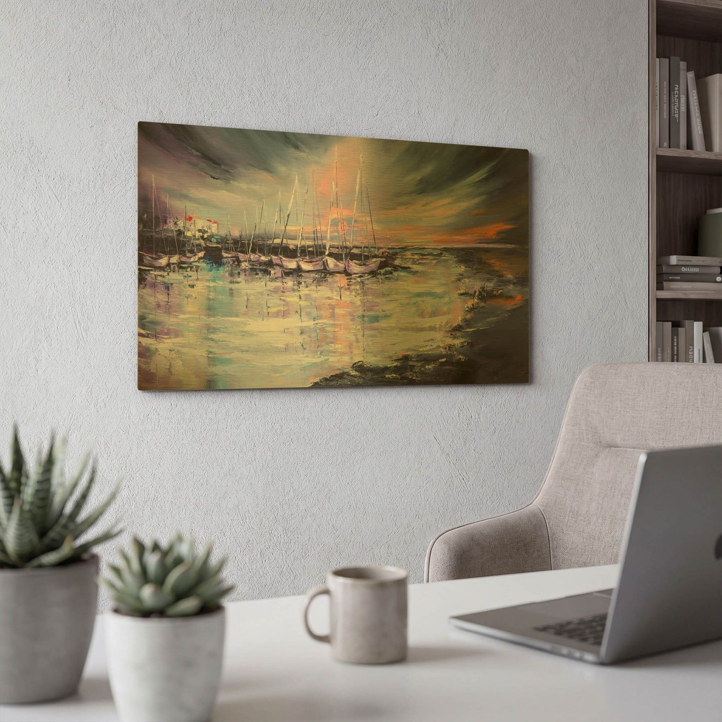 'Sleepy Harbor' By LUXE Gold Metal Wall Art