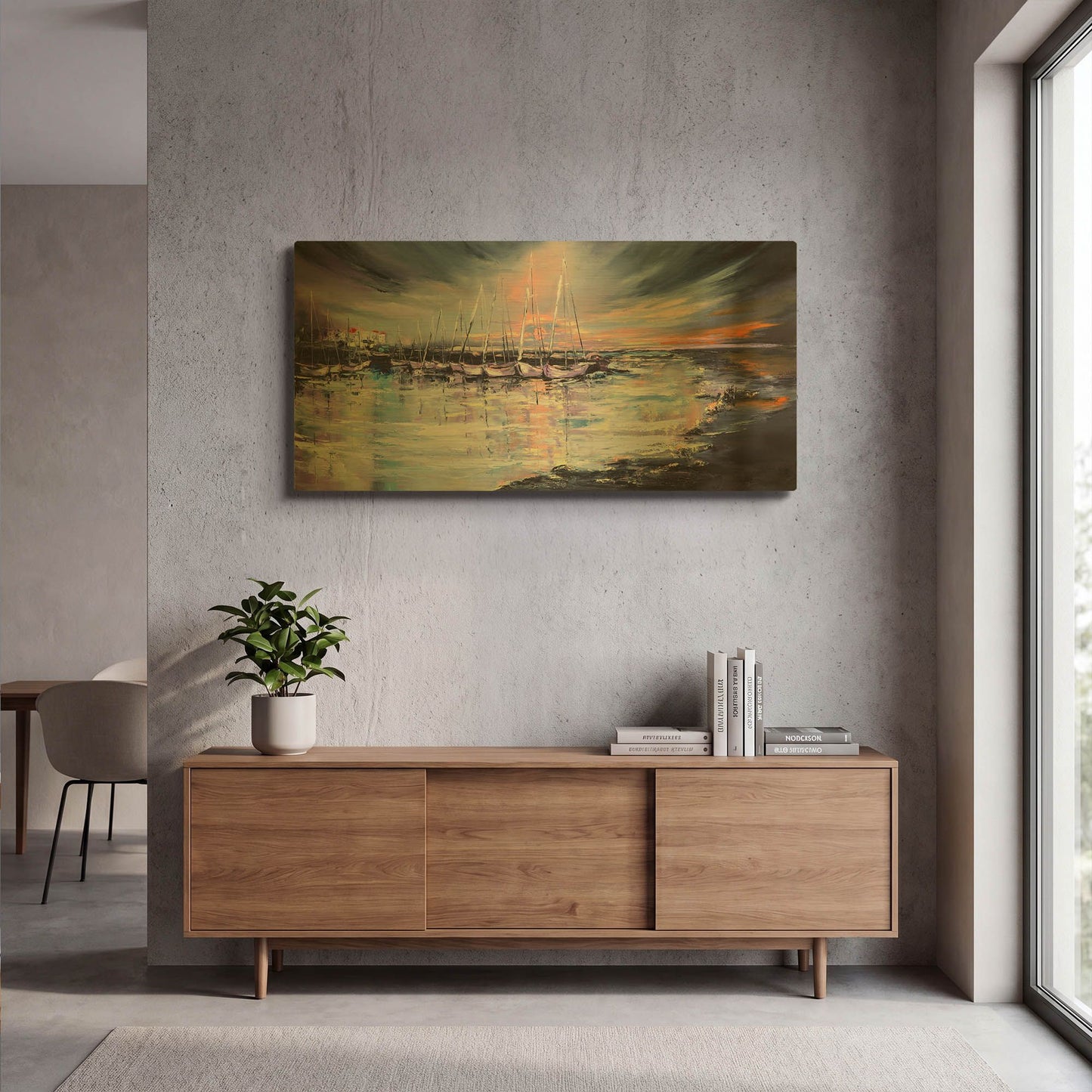 'Sleepy Harbor' By LUXE Gold Metal Wall Art