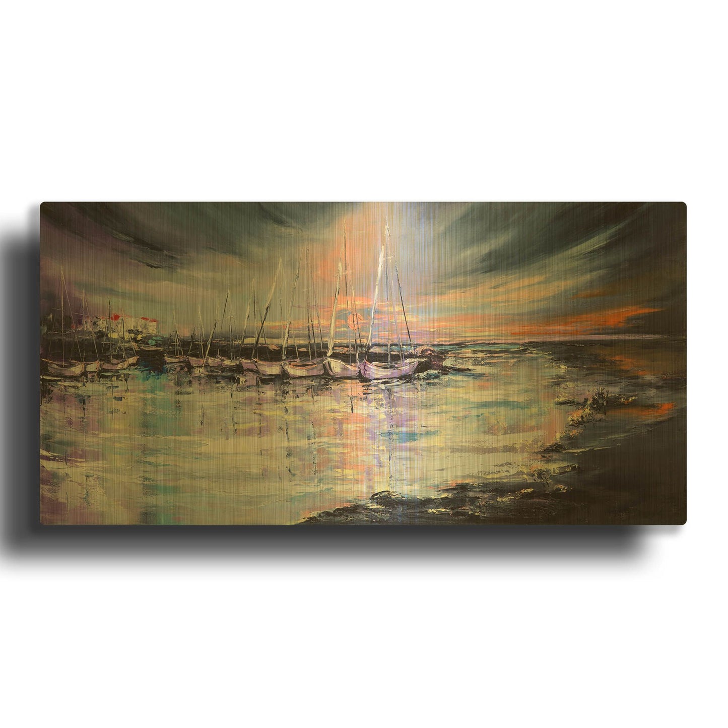 'Sleepy Harbor' By LUXE Gold Metal Wall Art