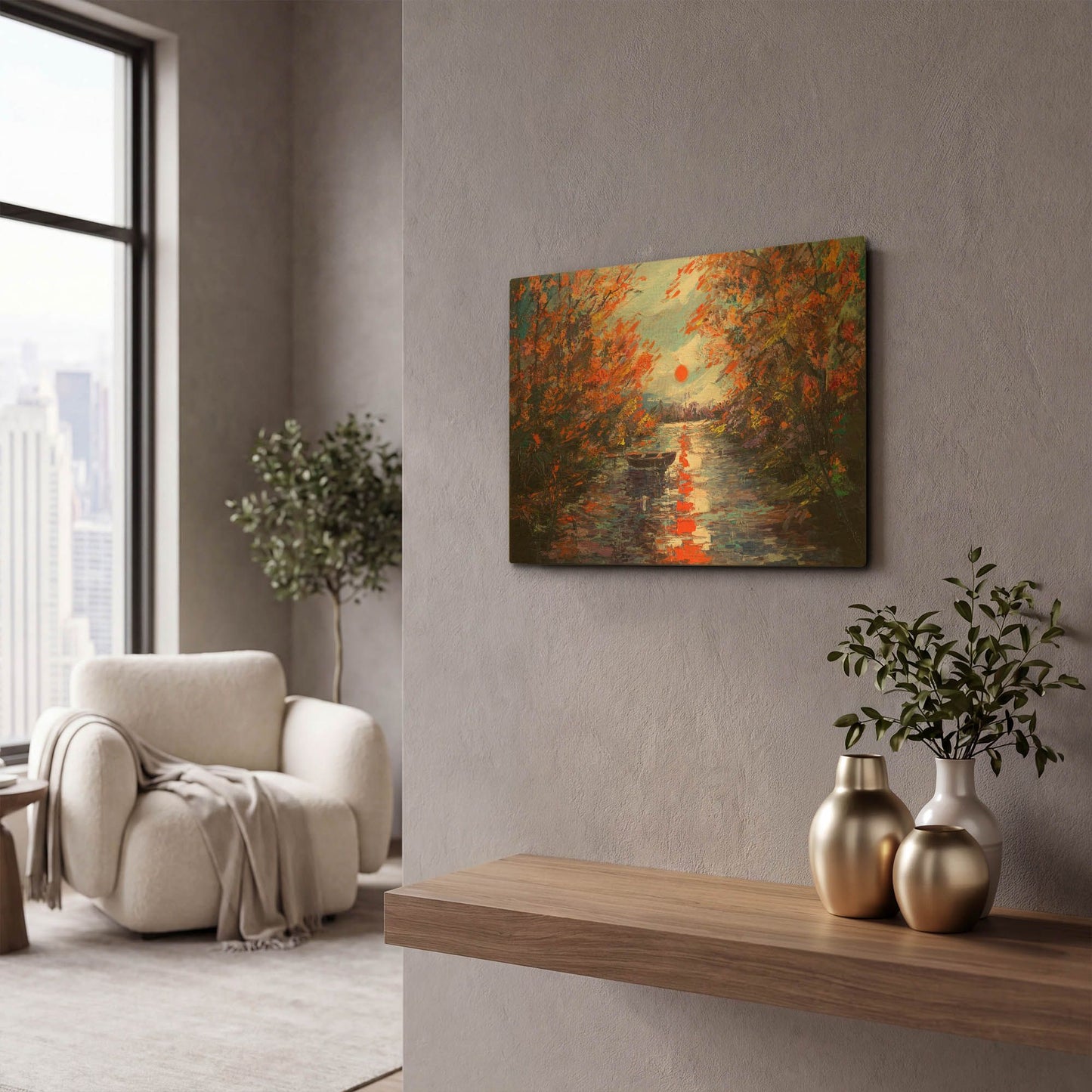 'Fall Of Leaves' By LUXE Gold Metal Wall Art