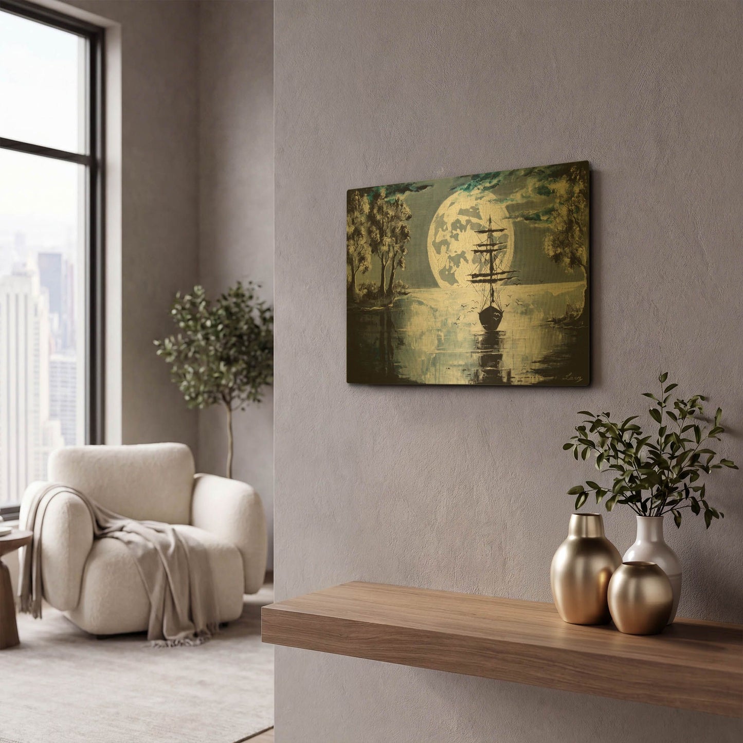 'Silent Blues' By LUXE Gold Metal Wall Art