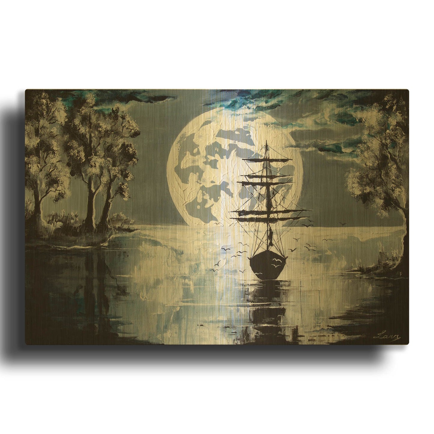 'Silent Blues' By LUXE Gold Metal Wall Art