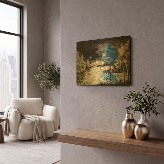 'Blue Moon' By LUXE Gold Metal Wall Art