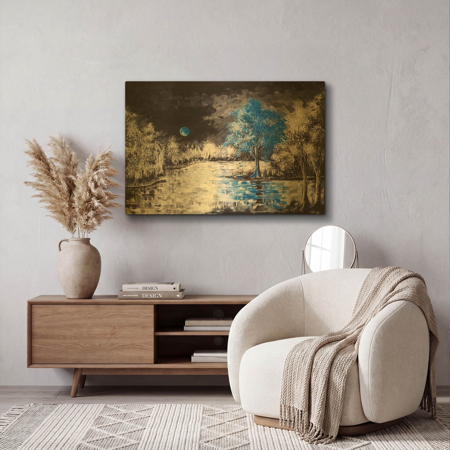 'Blue Moon' By LUXE Gold Metal Wall Art