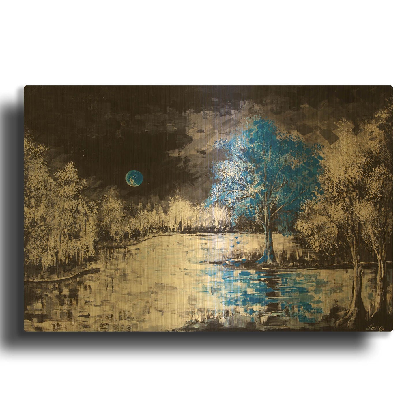 'Blue Moon' By LUXE Gold Metal Wall Art