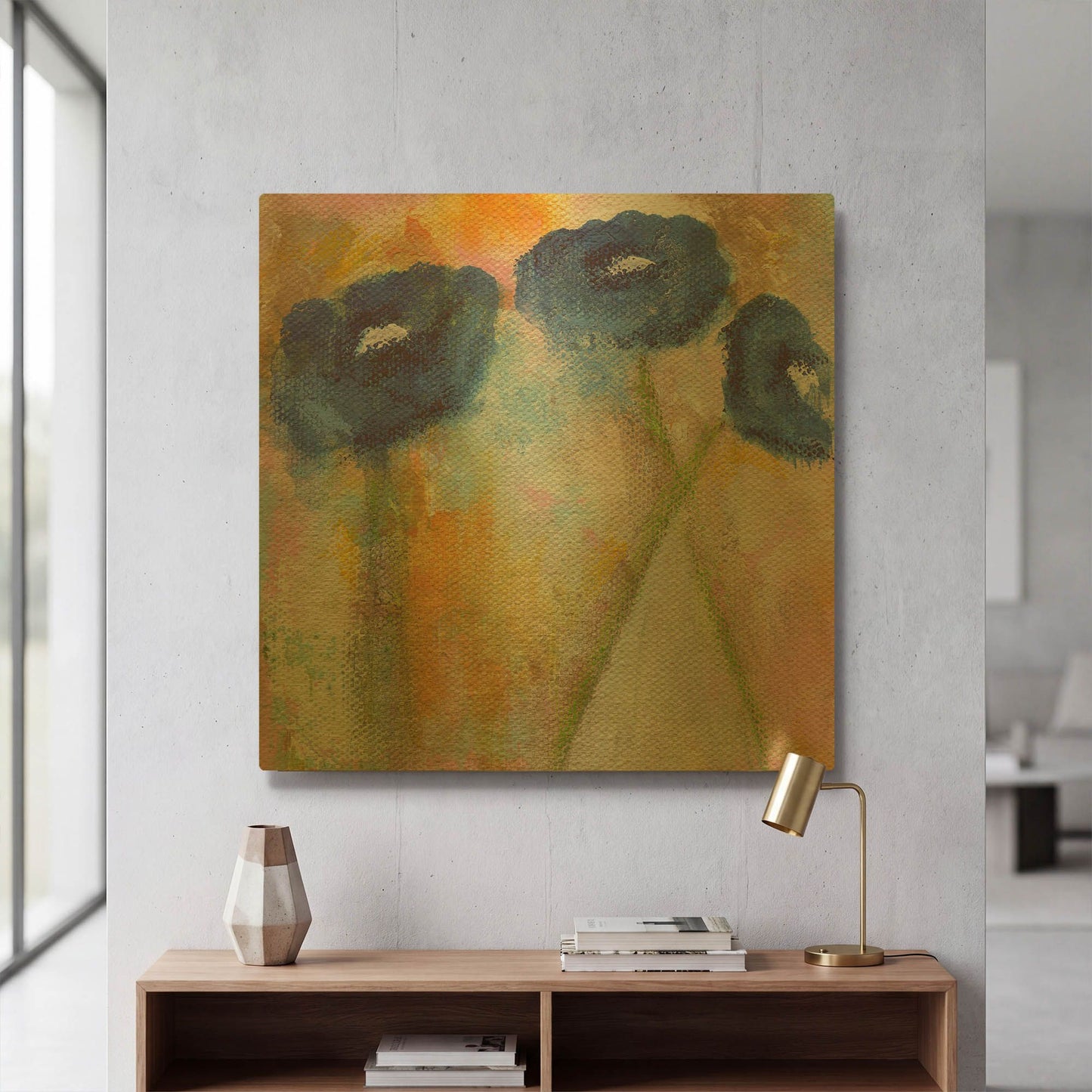 'Crossroads' By Linda Woods Gold Metal Wall Art