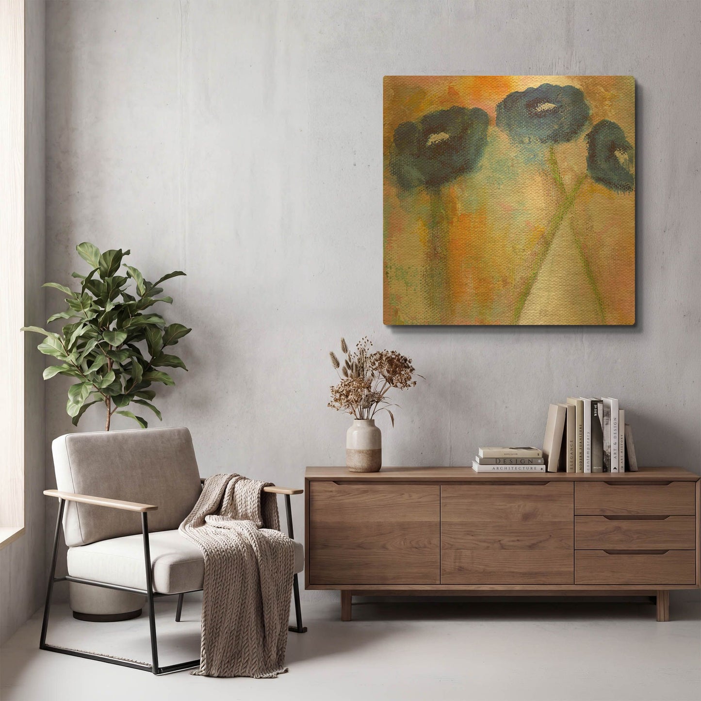 'Crossroads' By Linda Woods Gold Metal Wall Art