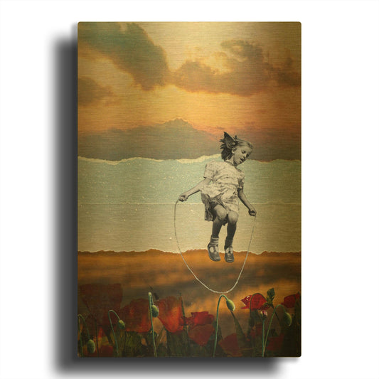 'Poppies' By DB Waterman Gold Metal Wall Art
