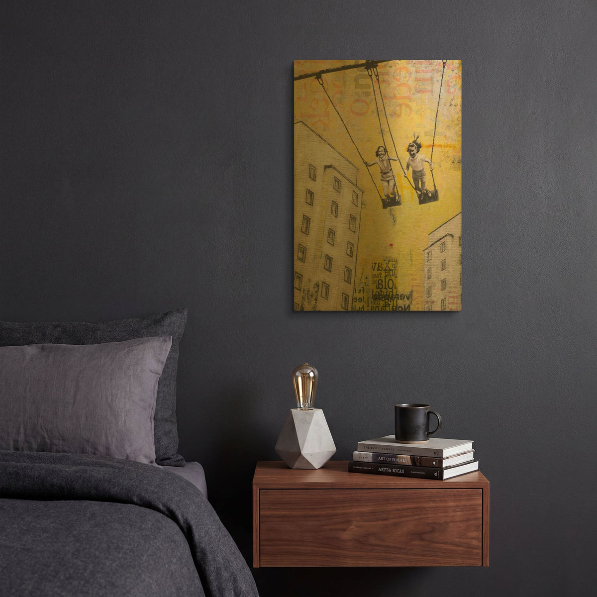 'Sunday Swing' By DB Waterman Gold Metal Wall Art