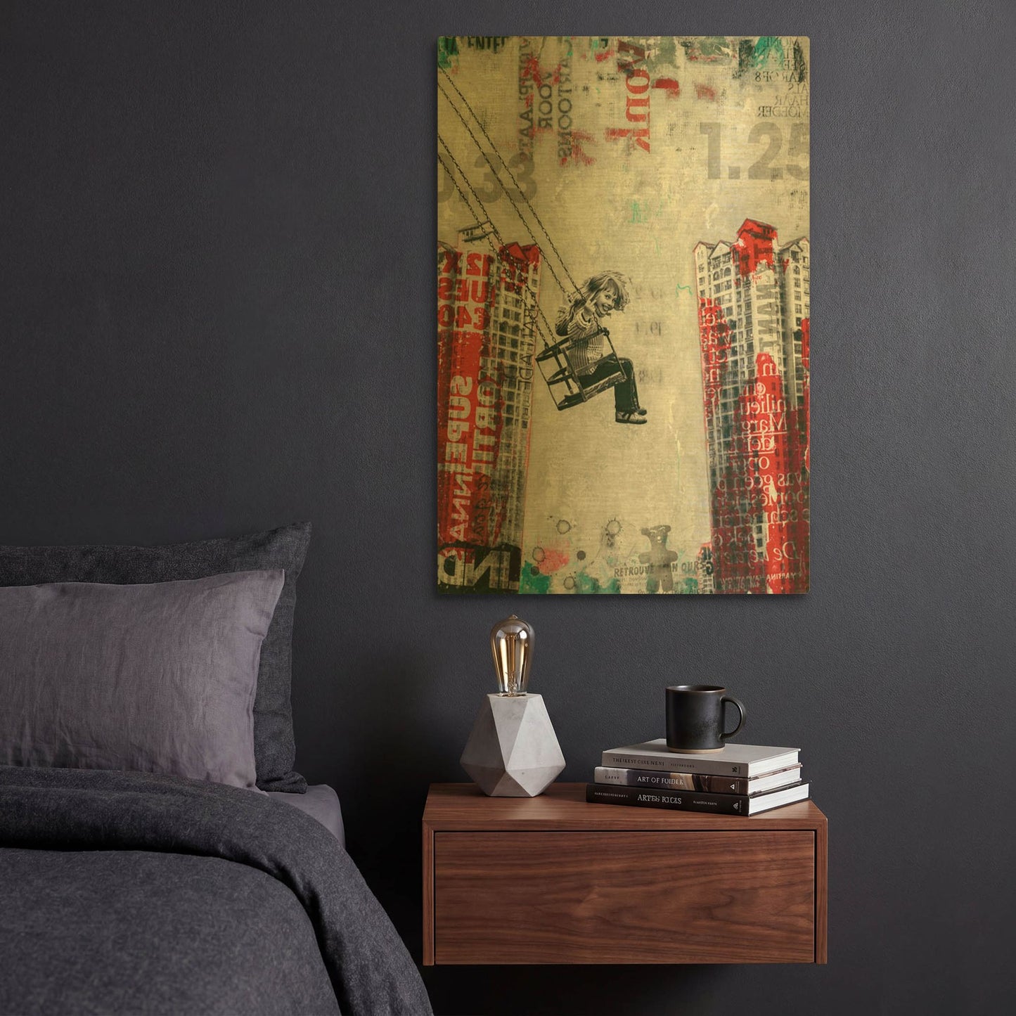 'Wednesday Swing' By DB Waterman Gold Metal Wall Art