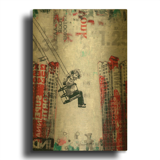 'Wednesday Swing' By DB Waterman Gold Metal Wall Art