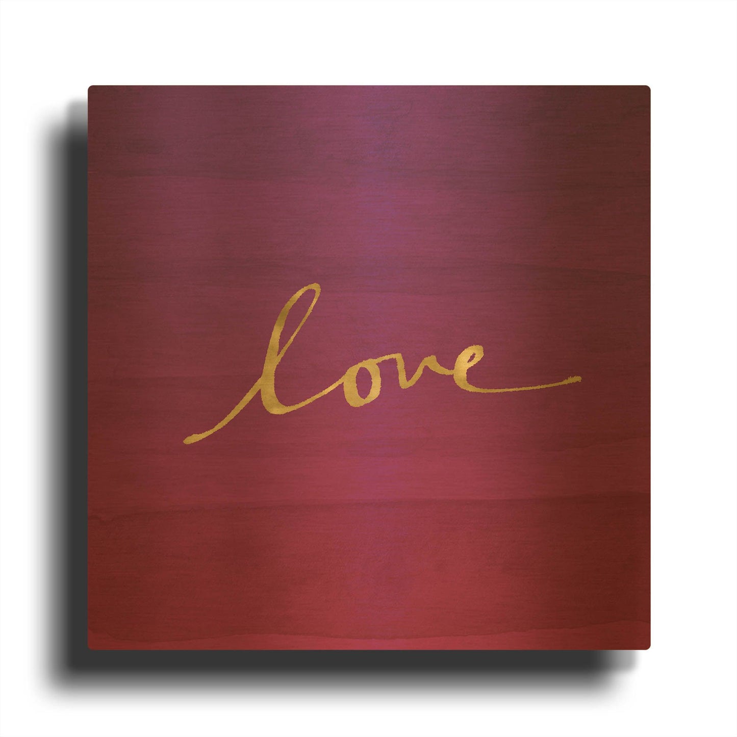 'Love' By Linda Woods Gold Metal Wall Art