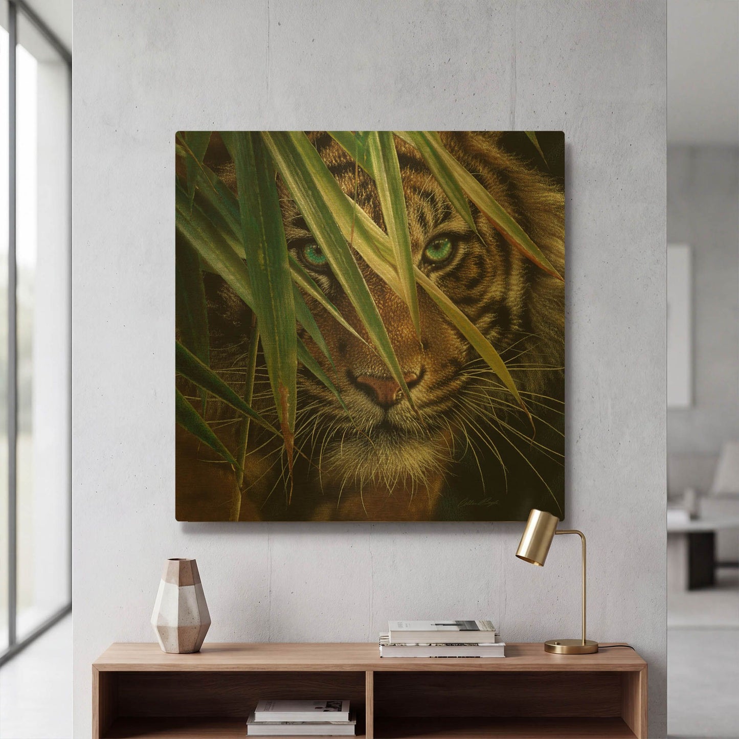 'Tiger Eyes' By Collin Bogle Gold Metal Wall Art